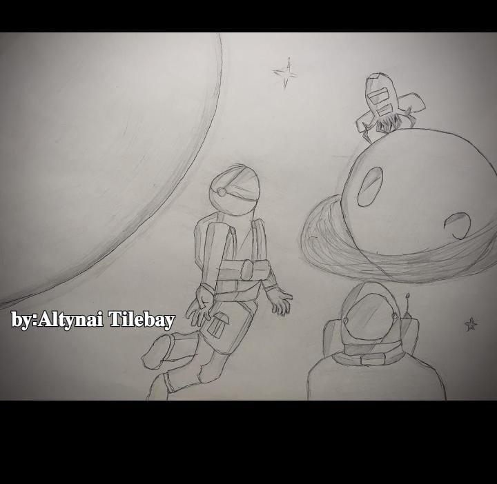 Мектебіміздің Жас Ұлан ұйымының оқушылары 12 сәуір "Ғарышкерлер" күніне арналған сурет көрмесі