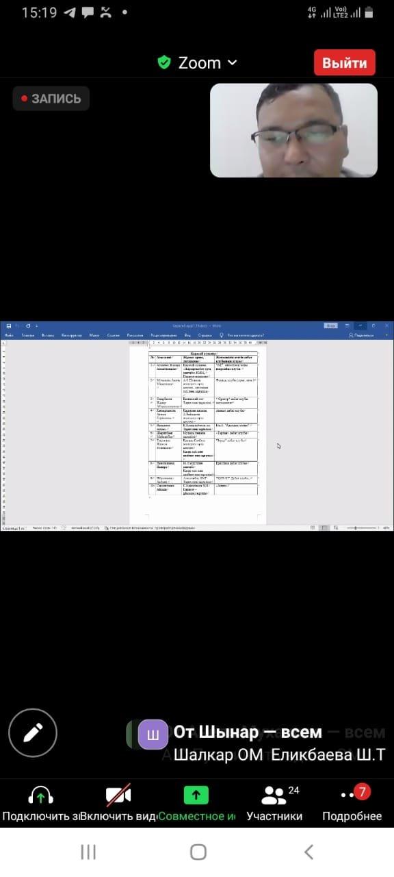 "Дебат" қозғалысының онлайн аудандық жиналысы өткізілді
